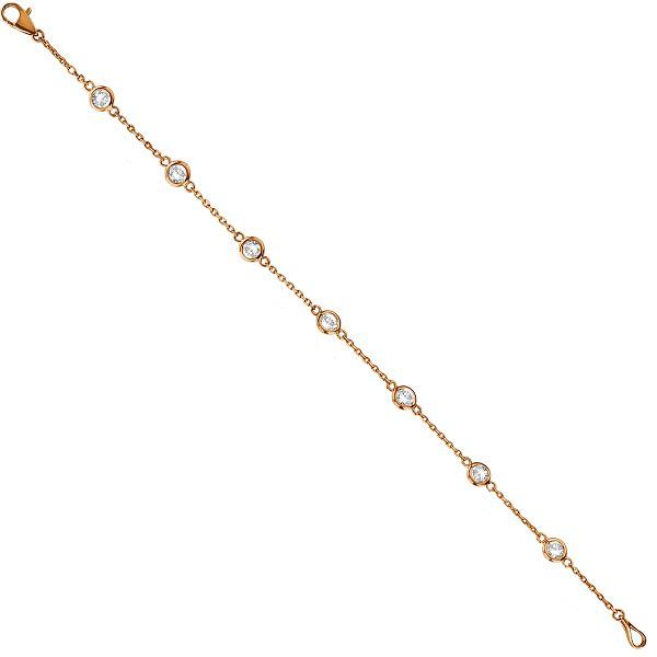 Diamonds by The Yard Bezel-Set Bracelet 14K Rose Gold (: Diamonds by The Yard Bezel-Set Bracelet 14K Rose Gold (0.50ct) **|**|** CENTER STONE; Diamond CENTER STONE CLARITY; SI1-2 CENTER STONE COLOR; G-h CENTER STONE SETTING; Bezel SIDE STONE CLARITY; SIDE S