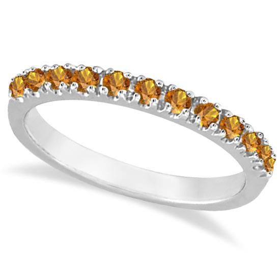 Citrine Stackable Band Anniversary Ring Guard 14k White: Citrine Stackable Band Anniversary Ring Guard 14k White Gold 0.38ctw **|**|** CENTER STONE; Citrine CENTER STONE CLARITY; CENTER STONE COLOR; CENTER STONE SETTING; Prong SIDE STONE CLARITY; SIDE STONE