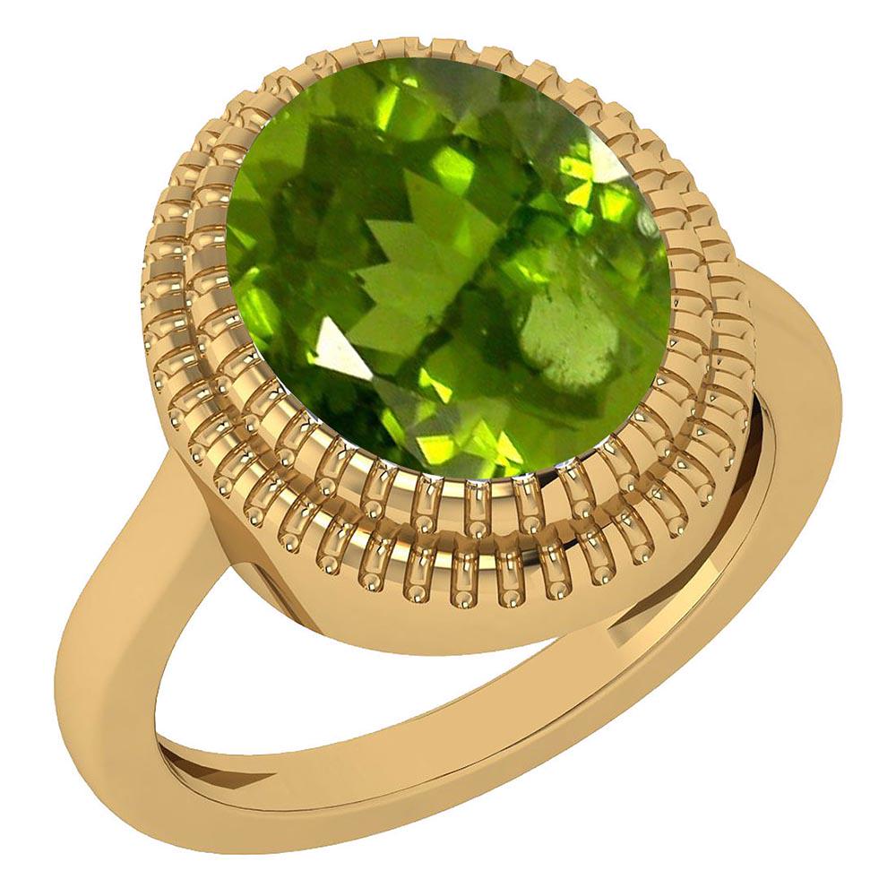 Certified 5.05 Ctw Peridot 14K Yellow Gold Solitaire Ri: Certified 5.05 Ctw Peridot 14K Yellow Gold Solitaire Ring MADE IN USA **|**|** Stone Weight ; 5.05 Ctw (1 Pcs Oval) Center Stone Color: Peridot Center Stone Setting ; Bezel Metal Weight Approx: 5.50 G