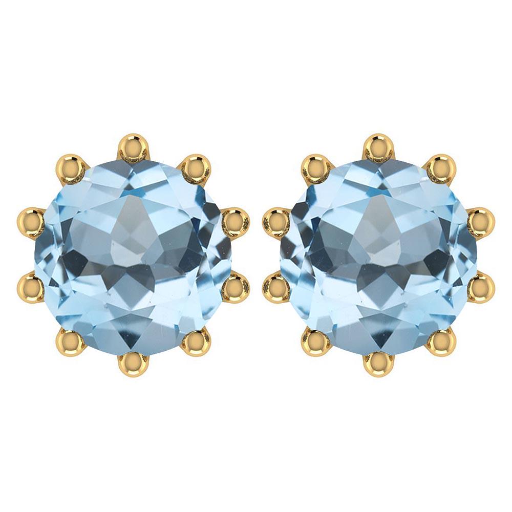 Certitifed 1.60 Ctw Genuine Aquamarine 14K Yellow Gold: Certitifed 1.60 Ctw Genuine Aquamarine 14K Yellow Gold Stud Earrings **|**|** Stone Weight: 1.60 Ctw (2 Pcs Round) Stone Color: Aquamarine Center Stone Setting ; Prong Metal Color: Yellow Gold Metal W