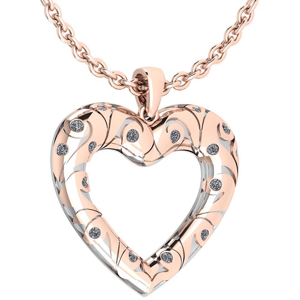 Certified 0.24 Ctw Diamond VS/SI1 Heart Shape Necklace: Certified 0.24 Ctw Diamond VS/SI1 Heart Shape Necklace For 14K Rose& White Gold Necklace **|**|** Diamond Stone Approx Weight: 0.24 Ctw (16 Pcs Round) Stone Color: White G-H Diamond Stone Clarity: VS/