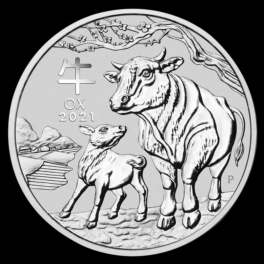 2021 Australia 1/2 oz Silver Lunar Ox Uncirculated Seri: 2021 Australia 1/2 oz Silver Lunar Ox Uncirculated Series III **|**|** 2021 Australia 1/2 oz Silver Lunar Ox Uncirculated Series III #PAPPS88630