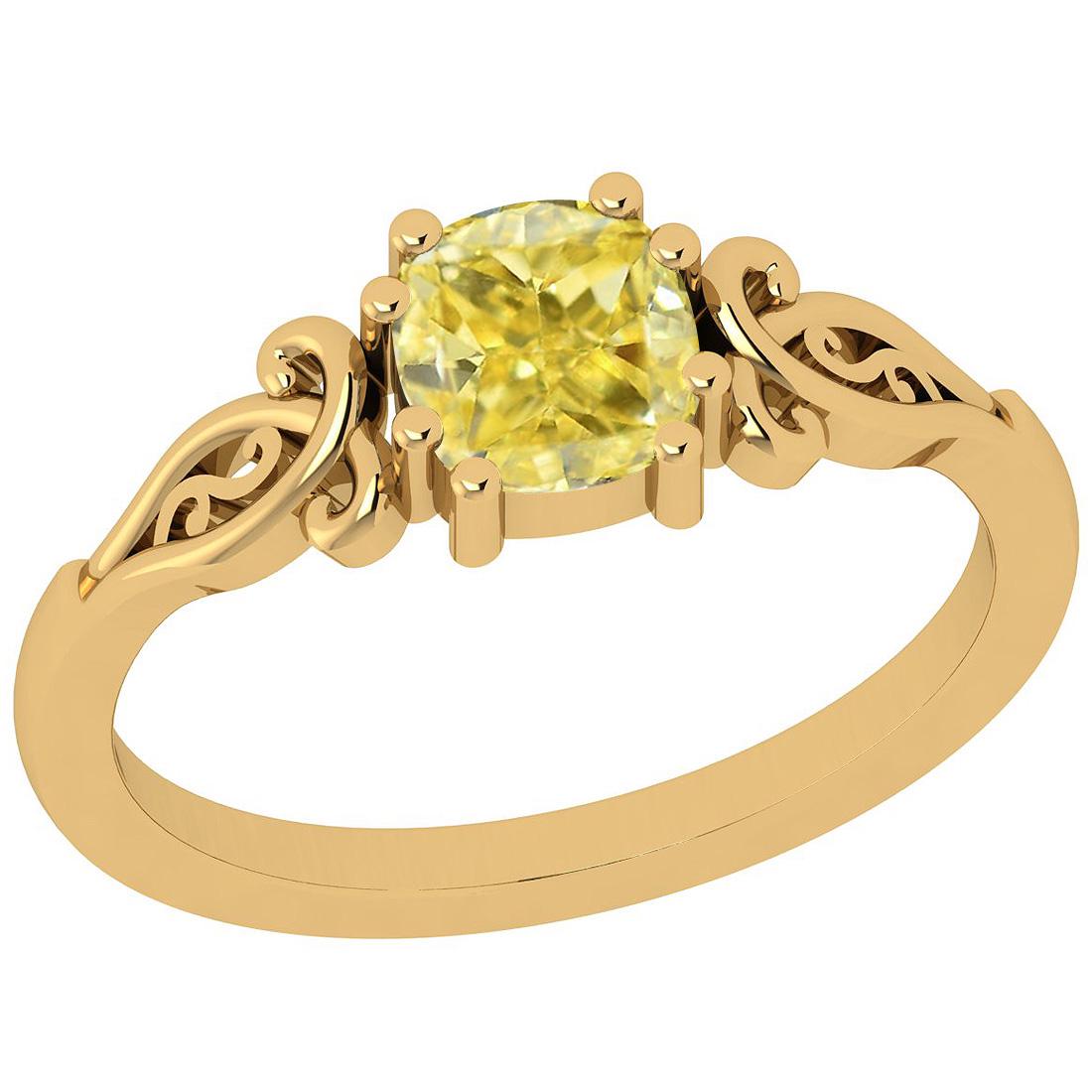 Certified 1.15 Ct GIA Certified Natural Fancy Yellow Di: Certified 1.15 Ct GIA Certified Natural Fancy Yellow Diamond 18K Yellow Gold Anniversary Ring **|**|** Center Stone Approx Weight: 1.15 Ctw (1psc Cushion Cut) GIA Certified Center Stone Color: Natural