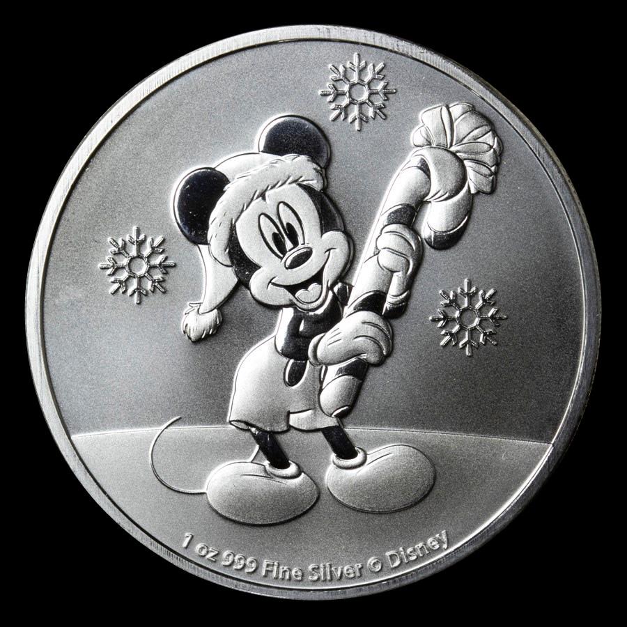 2020 Niue 1 oz Silver $2 Disney Mickey Mouse Christmas: 2020 Niue 1 oz Silver $2 Disney Mickey Mouse Christmas BU -- 2020 Niue 1 oz Silver $2 Disney Mickey Mouse Christmas BU #PAPPS98921