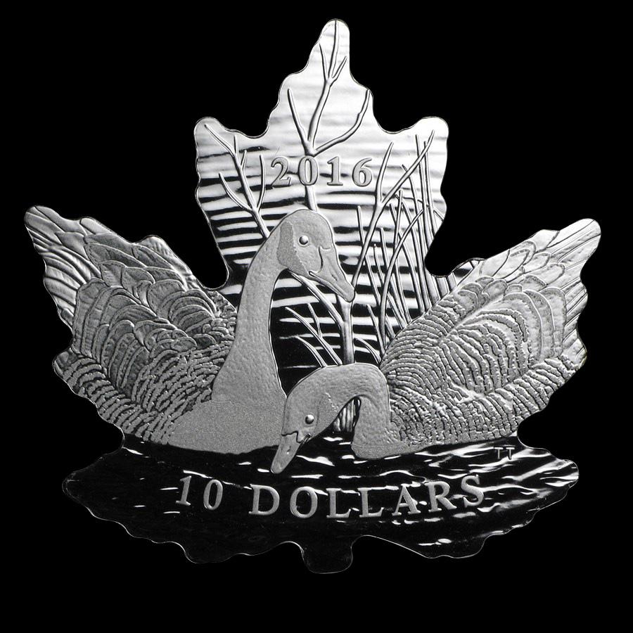 2016 Canada 1/2 oz Silver $10 Proof Maple Leaf Silhouet: 2016 Canada 1/2 oz Silver $10 Proof Maple Leaf Silhouette: Geese -- 2016 Canada 1/2 oz Silver $10 Proof Maple Leaf Silhouette: Geese #PAPPS88653