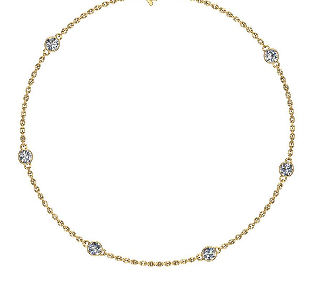 0.70 Ctw SI2/I1 Diamond 14K Yellow Gold Station Necklac: 0.70 Ctw SI2/I1 Diamond 14K Yellow Gold Station Necklace -- Center Diamond Weight : 0.70 Ctw (10 Psc Round Cut) Center Diamond Color :- J-K Center Clarity : SI2/I1 Stone Setting : Metal Weight : Appro