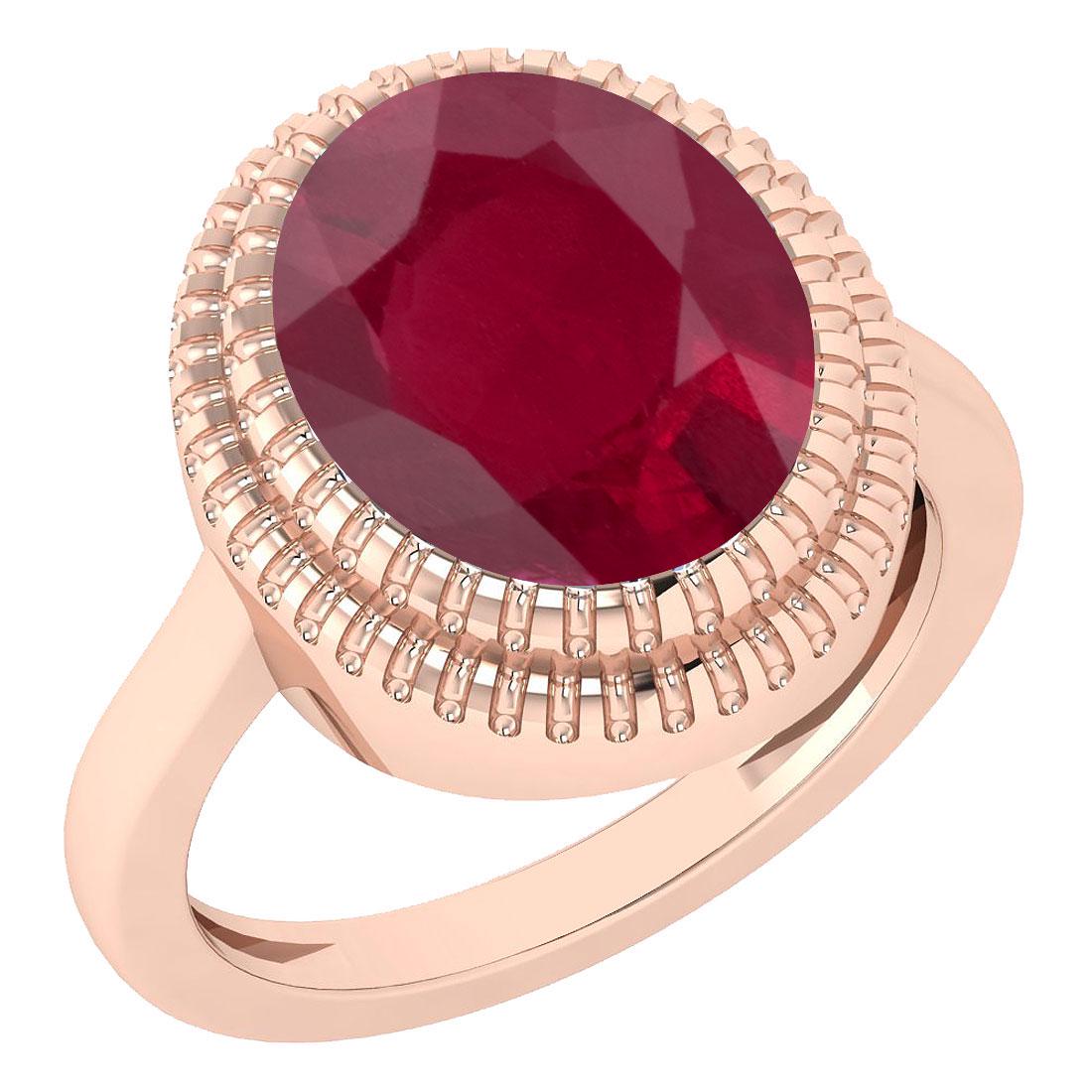Certified 5.05 Ctw Ruby 14K Rose Gold Solitaire Ring MA: Certified 5.05 Ctw Ruby 14K Rose Gold Solitaire Ring MADE IN USA -- Stone Weight ; 5.05 Ctw (1 Pcs Oval) Center Stone Color: Ruby Center Stone Setting ; Prong Metal Weight Approx: 5.50 Gram Gold 14K R