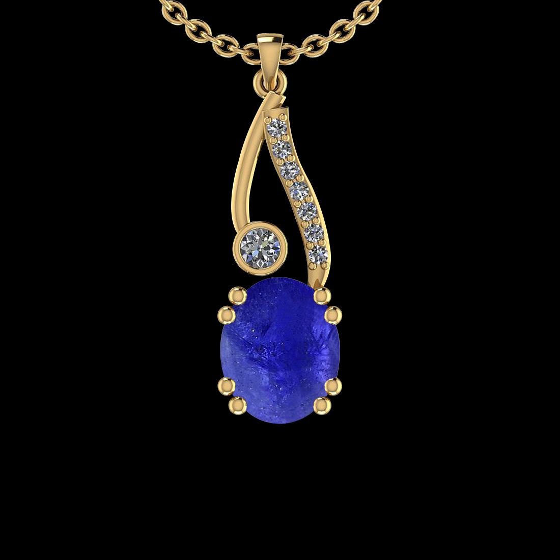 Certified 6.04 Ctw Tanzanite And Diamond SI2/I114K Yell: Certified 6.04 Ctw Tanzanite And Diamond SI2/I114K Yellow Gold Pendant -- Color Stone Weight : 5.85 Ctw (1Psc Oval cabochon ) Center Stone Color : Tanzanite Center Stone Setting : Prong Side Stone Wei