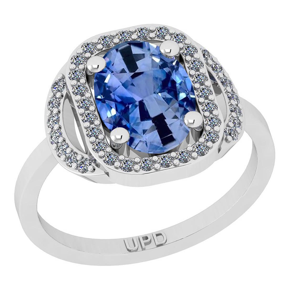 2.32 Ctw I2/I3 sapphire And Diamond 14K White Gold Enga: 2.32 Ctw I2/I3 sapphire And Diamond 14K White Gold Engagement Ring -- Center Stone Weight : 2.00 Ctw ( Oval Cut) Center Stone Color :- sapphire Stone Setting : Prong Side Stone Weight Of Ctw 0.32 Ctw 