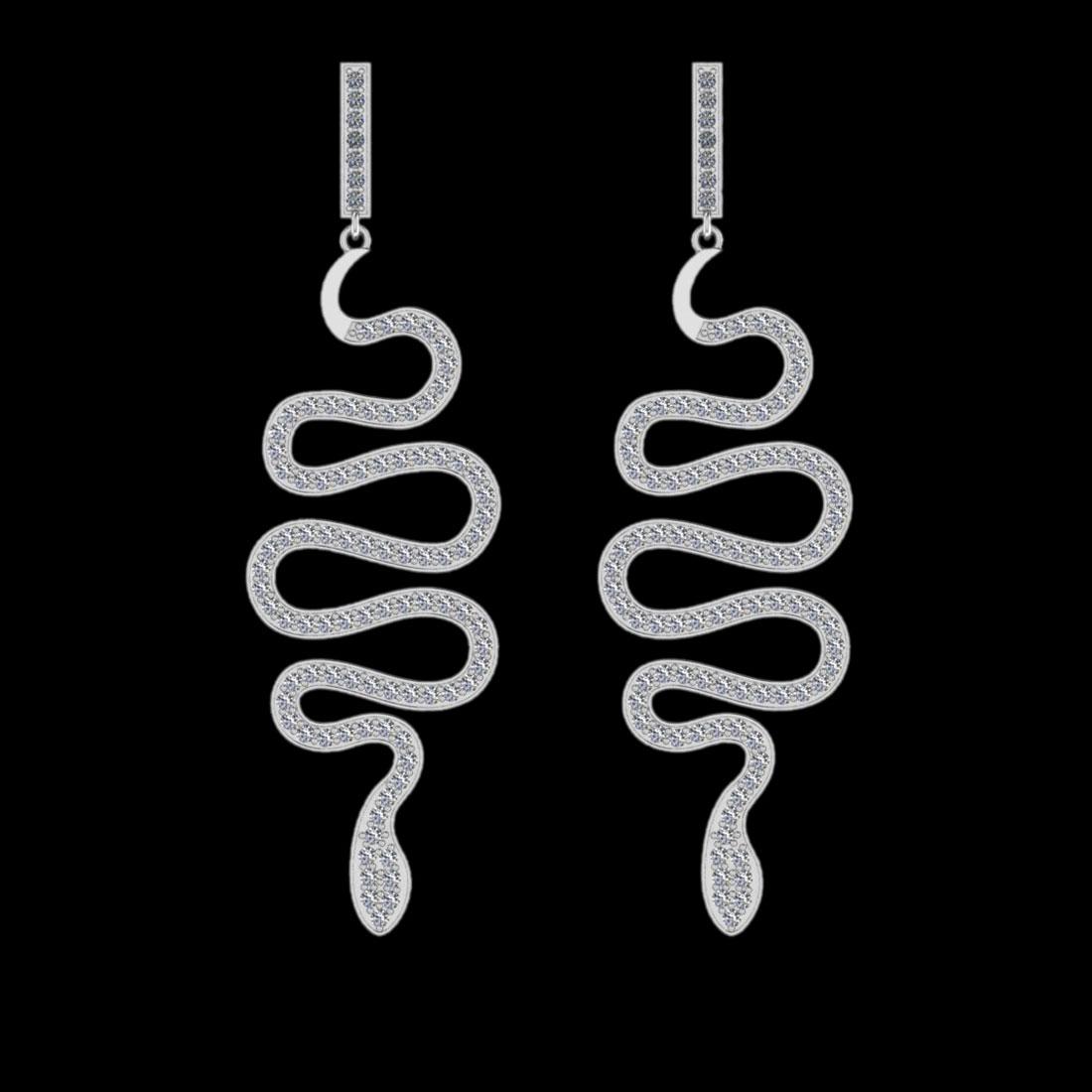 1.52 Ctw VS/SI1 Diamond 14K White Gold Dangling Earring: 1.52 Ctw VS/SI1 Diamond 14K White Gold Dangling Earrings -- Diamond Weight : 1.52 Ctw ( Round Cut ) Diamond Stone Color : J-K Stone Clarity : VS/SI1 Stone Setting : Prong Metal Weight : Approx 9.30 Gr