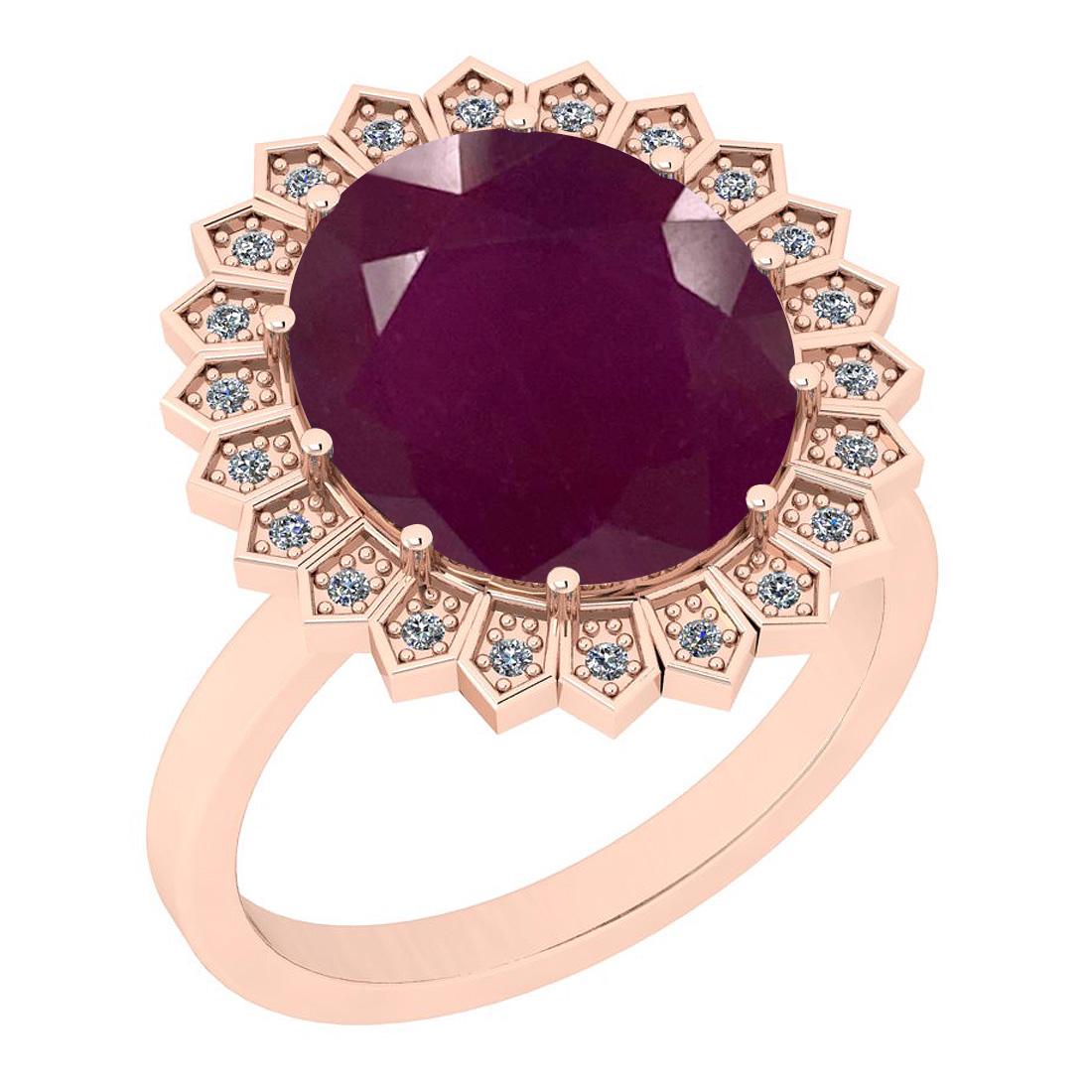 9.15 Ctw SI2/I1 Ruby And Diamond 18K Rose Gold Ring: 9.15 Ctw SI2/I1 Ruby And Diamond 18K Rose Gold Ring -- Center Stone Weight : 9.04 Ctw (Oval Cut) Center Stone Color :-Ruby Center Stone Setting : Prong Side Stone Weight Of Ctw 0.11 Ctw Side Stone Col