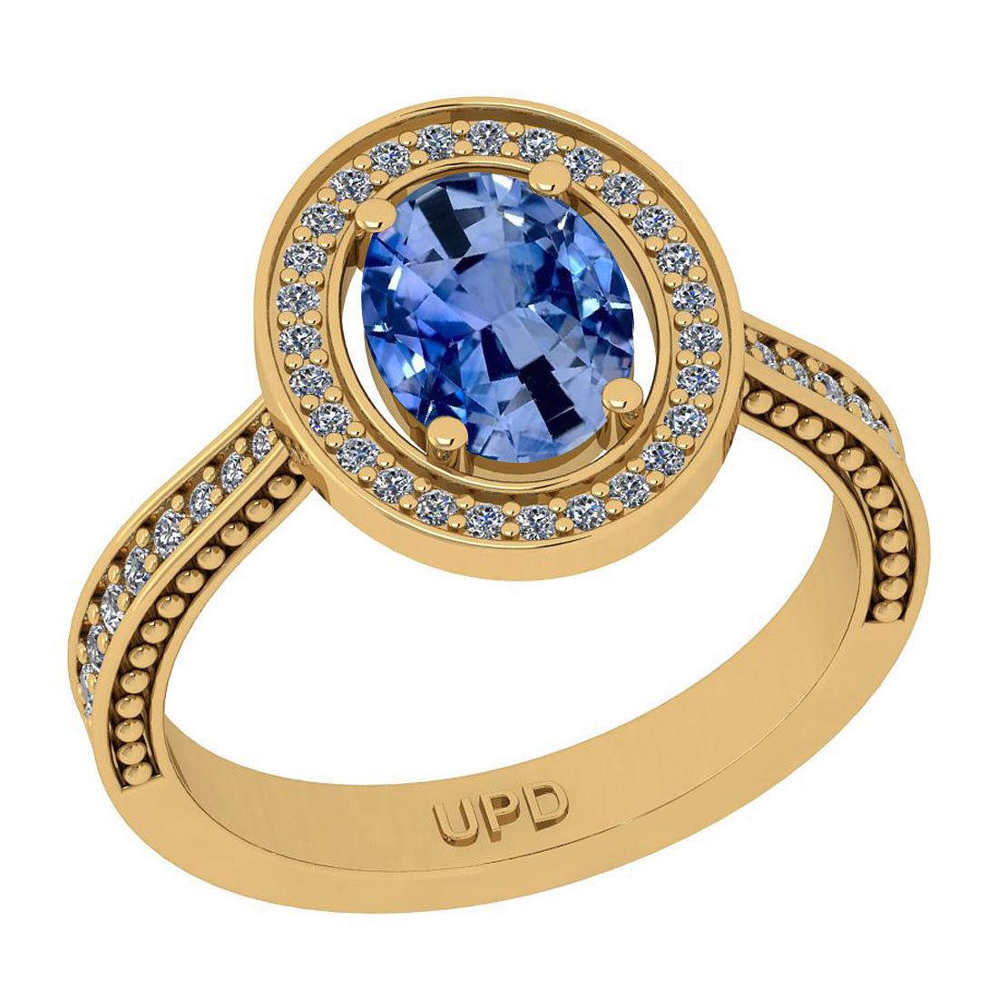 1.55 Ctw I2/I3 sapphire And Diamond 14K Yellow Gold Eng: 1.55 Ctw I2/I3 sapphire And Diamond 14K Yellow Gold Engagement Ring -- Center Stone Weight : 1.25 Ctw ( Oval Cut) Center Stone Color :- sapphire Stone Setting : Prong Side Stone Weight Of Ctw 0.30 Ctw