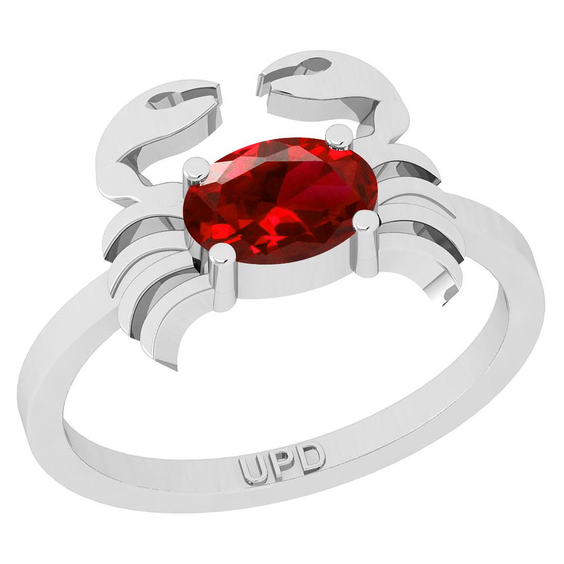 0.75 Ctw I2/I3 Red Sapphire 14K White Gold Solitaire Ri: 0.75 Ctw I2/I3 Red Sapphire 14K White Gold Solitaire Ring -- Center Stone Weight : 0.75 Ctw (Oval Cut ) Center Stone Color : Red Sapphire Center Stone Setting : Prong Metal Weight : Approx 2.80 Gram 1