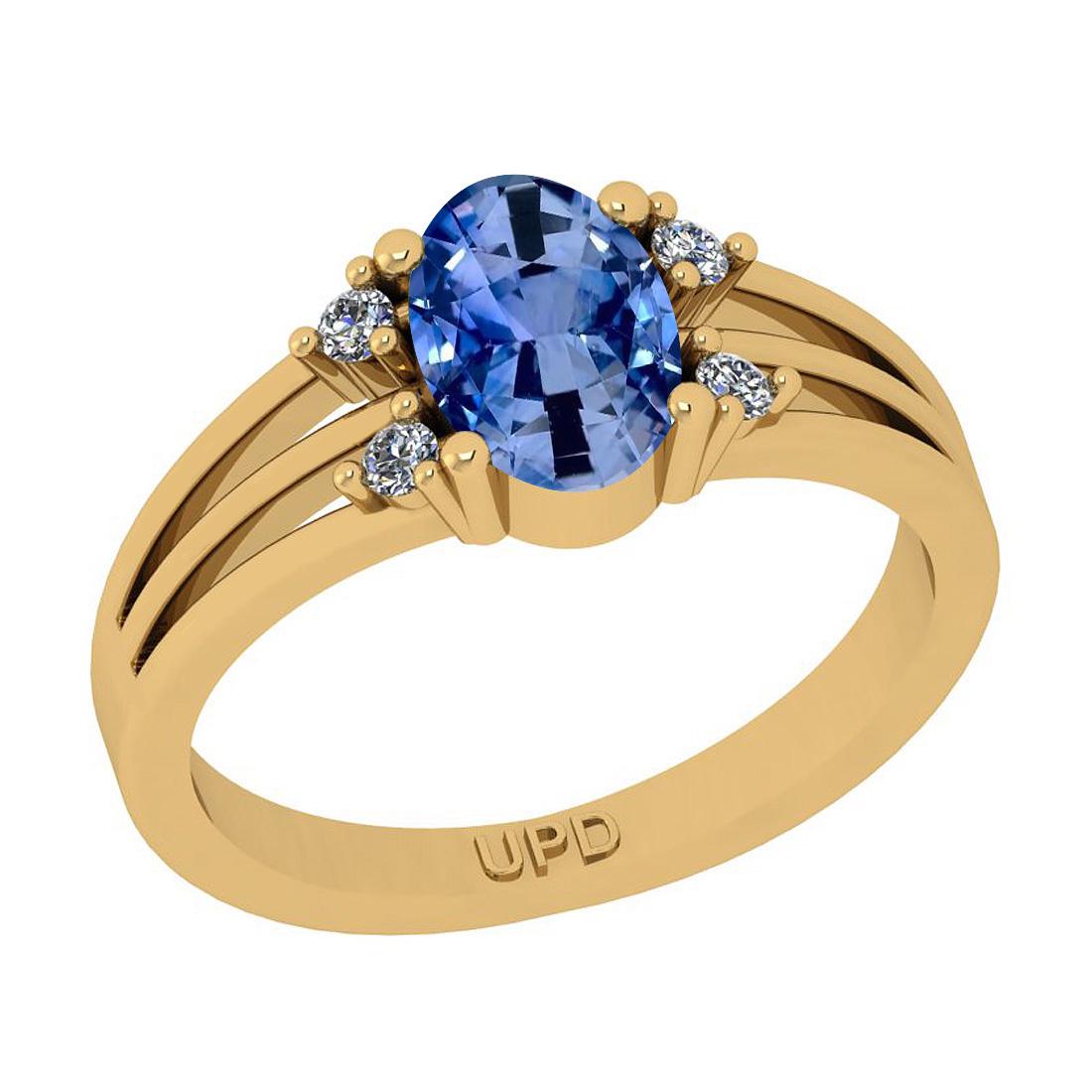 1.35 Ctw I2/I3 sapphire And Diamond 14K Yellow Gold Pro: 1.35 Ctw I2/I3 sapphire And Diamond 14K Yellow Gold Promises Ring -- Center Stone Weight : 1.25 Ctw ( Oval Cut) Center Stone Color :- sapphire Stone Setting : Prong Side Stone Weight Of Ctw 0.10 Ctw S