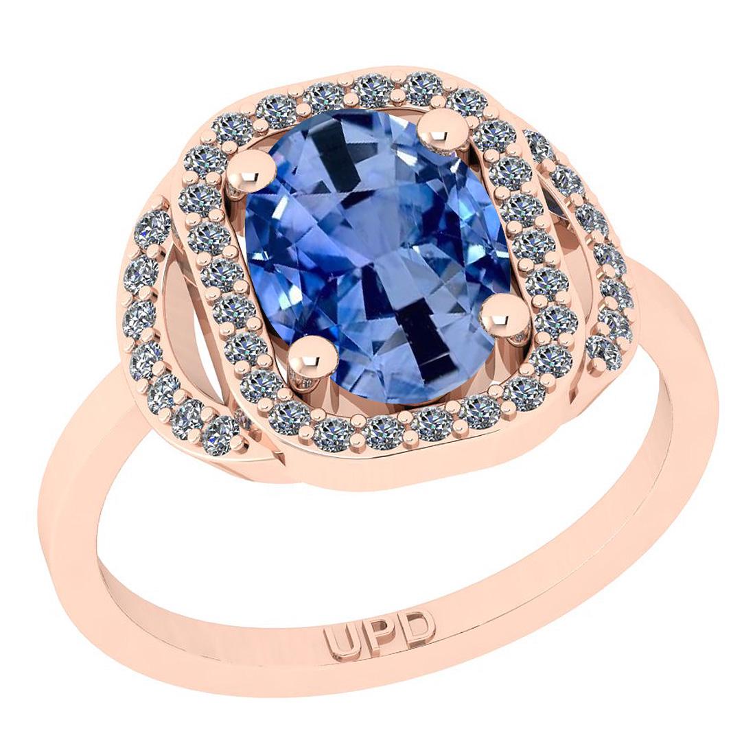 2.32 Ctw I2/I3 sapphire And Diamond 14K Rose Gold Engag: 2.32 Ctw I2/I3 sapphire And Diamond 14K Rose Gold Engagement Ring -- Center Stone Weight : 2.00 Ctw ( Oval Cut) Center Stone Color :- sapphire Stone Setting : Prong Side Stone Weight Of Ctw 0.32 Ctw S