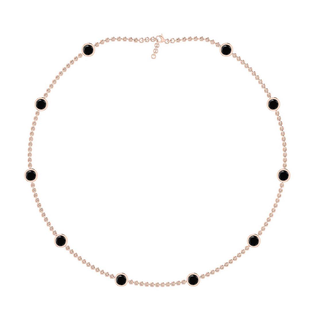 0.50 Ctw i2/i3 Treated Fancy Black Diamond 14K Rose Gol: 0.50 Ctw i2/i3 Treated Fancy Black Diamond 14K Rose Gold Yard Necklace -- Center Diamond Weight : 0.50 Ctw (Round Cut) Center Diamond Color :-Treated Fancy Black Diamond Center Clarity : i2/i3 Stone S
