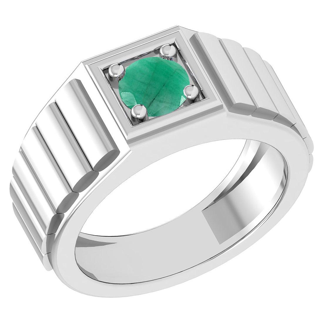 0.50 Ctw Emerald Style Prong Set 14K White Gold Solitai: 0.50 Ctw Emerald Style Prong Set 14K White Gold Solitaire Ring -- Center Stone Weight : 0.50 Ctw (Round Cut ) Center Stone Color : Emerald Center Stone Setting : Prong Metal Weight : Approx 4.50 Gram