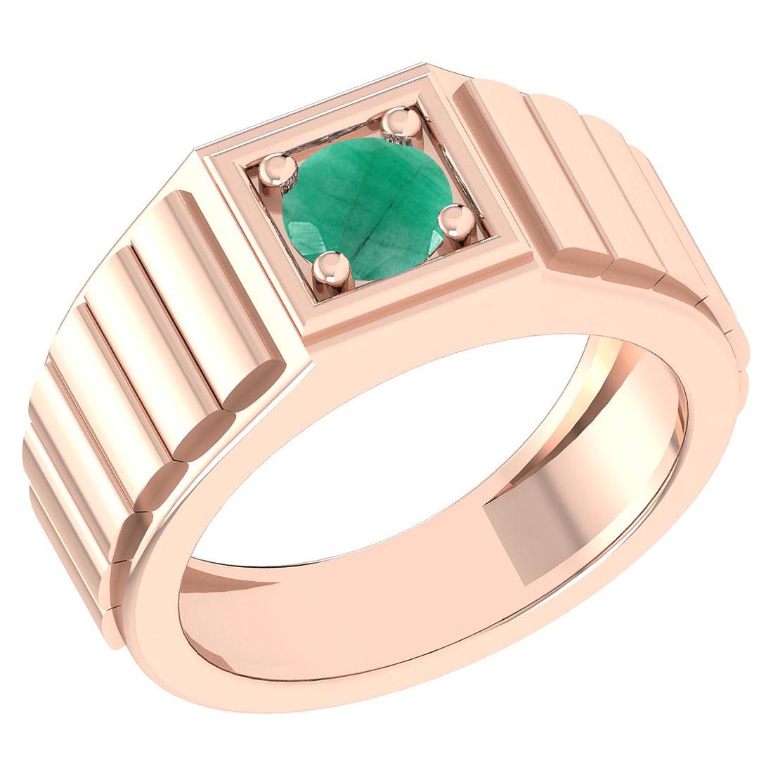 0.50 Ctw Emerald Style Prong Set 14K Rose Gold Solitair: 0.50 Ctw Emerald Style Prong Set 14K Rose Gold Solitaire Ring -- Center Stone Weight : 0.50 Ctw (Round Cut ) Center Stone Color : Emerald Center Stone Setting : Prong Metal Weight : Approx 4.50 Gram 1