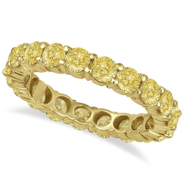 Fancy Canary Yellow Diamond Eternity Ring Band 18k Yell: Fancy Canary Yellow Diamond Eternity Ring Band 18k Yellow Gold 3.00ctw -- CENTER STONE; Diamond CENTER STONE CLARITY; SI CENTER STONE COLOR; Yellow CENTER STONE SETTING; Prong SIDE STONE CLARITY; SIDE