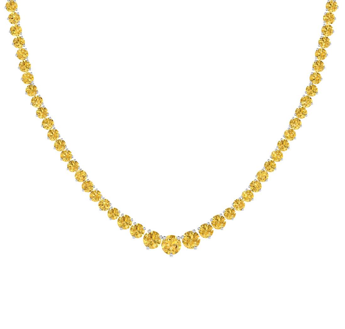 4.04 Ctw i2/i3 Treated Fancy Yellow Diamond 14K White G: 4.04 Ctw i2/i3 Treated Fancy Yellow Diamond 14K White Gold Slide Necklace -- Center Diamond Weight : 4.04 Ctw ( Round cut) Center Diamond Color : Treated Fancy Yellow Dimaond Center Clarity : i2/i3 Ce