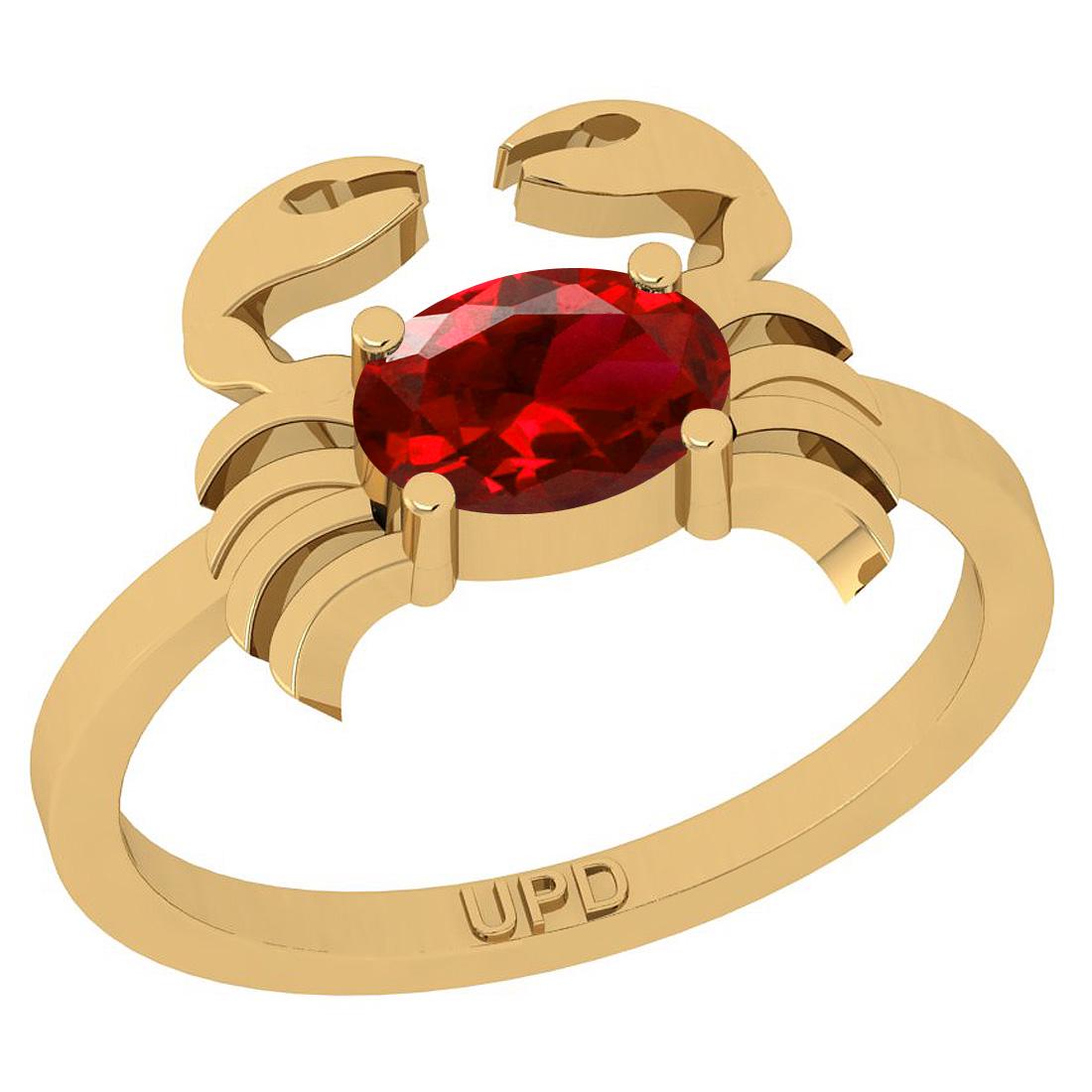 0.75 Ctw I2/I3 Red Sapphire 14K Yellow Gold Solitaire R: 0.75 Ctw I2/I3 Red Sapphire 14K Yellow Gold Solitaire Ring -- Center Stone Weight : 0.75 Ctw (Oval Cut ) Center Stone Color : Red Sapphire Center Stone Setting : Prong Metal Weight : Approx 2.80 Gram 