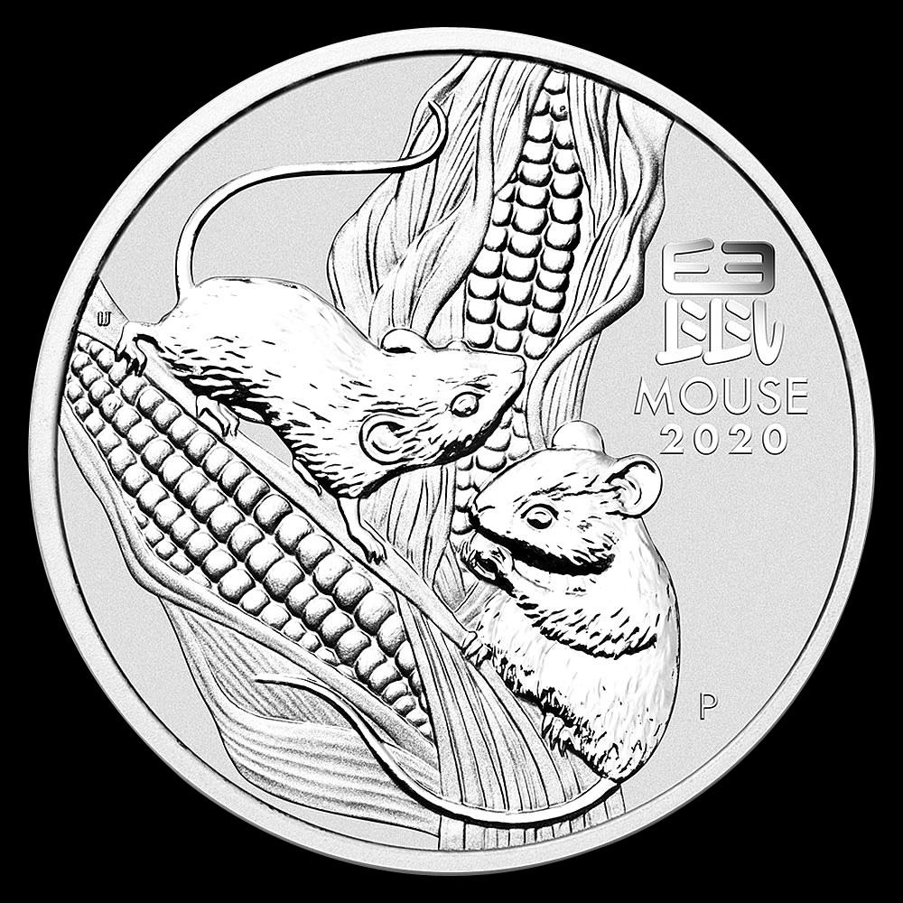 2020 Australia 1 oz Silver Lunar Mouse BU (Series III): 2020 Australia 1 oz Silver Lunar Mouse BU (Series III) -- 2020 Australia 1 oz Silver Lunar Mouse BU (Series III) #PAPPS87001