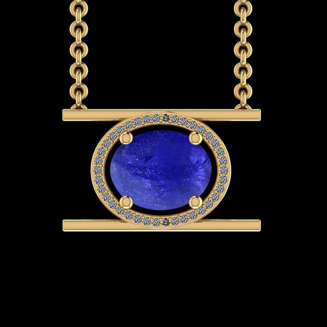 Certified 10.37 Ctw Tanzanite And Diamond SI2/I114K Yel: Certified 10.37 Ctw Tanzanite And Diamond SI2/I114K Yellow Gold Pendant -- Color Stone Weight : 10.05 Ctw (1Psc Oval cabochon ) Center Stone Color : Tanzanite Center Stone Setting : Prong Side Stone W