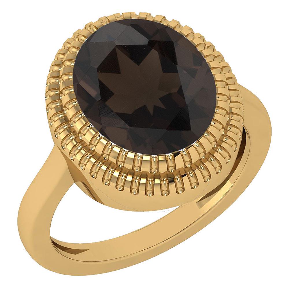 Certified 5.05 Ctw Smoky Quartz 14K Yellow Gold Solitai: Certified 5.05 Ctw Smoky Quartz 14K Yellow Gold Solitaire Ring MADE IN USA -- Stone Weight ; 5.05 Ctw (1 Pcs Oval) Center Stone Color: Smoky Quartz Center Stone Setting ; Bezel Metal Weight Approx: 5.