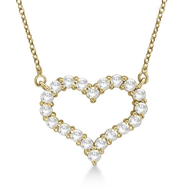 Open Heart Diamond Pendant Necklace 14k Yellow Gold 0.5: Open Heart Diamond Pendant Necklace 14k Yellow Gold 0.50ctw -- CENTER STONE; Diamond CENTER STONE CLARITY; SI1 CENTER STONE COLOR; J-K CENTER STONE SETTING; Prong SIDE STONE CLARITY; SIDE STONE COLOR;