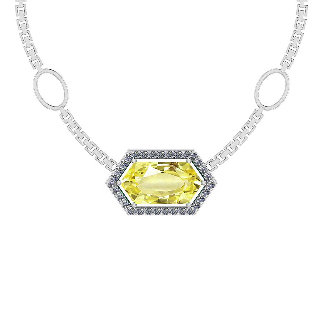 Certified 6.56 Ct Fancy Lemon And Diamond VS/SI1 Platin: Certified 6.56 Ct Fancy Lemon And Diamond VS/SI1 Platinum Victorian Style Pendant -- Center Stone Approx Weight: 6.25 Ctw (1 pcs Fancy Shape) Center Stone Color: Lemon Topaz Center Stone Setting: Pron