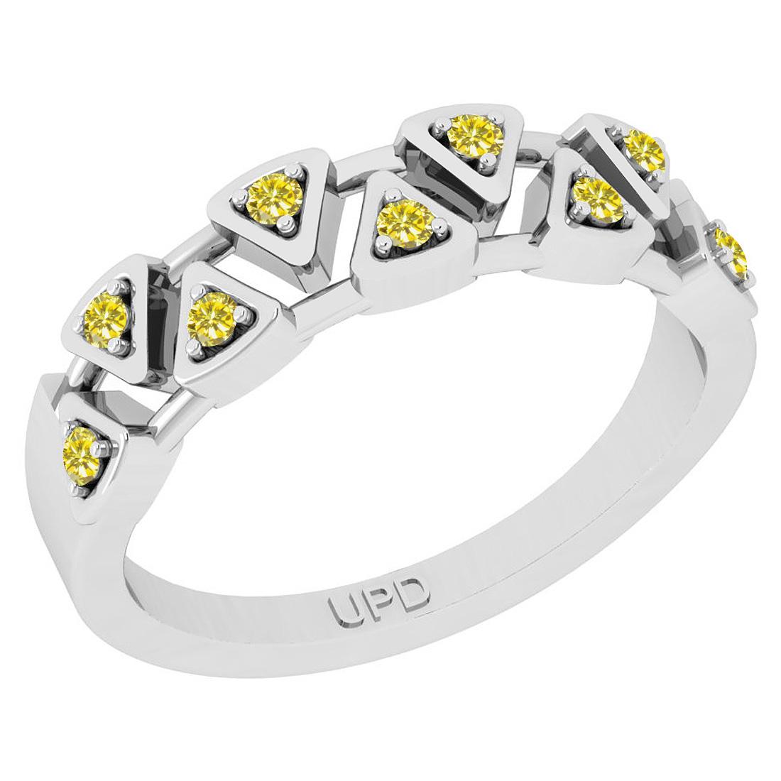 0.22 Ctw I2/I3 Treated Fancy Yellow Diamond 14K White G: 0.22 Ctw I2/I3 Treated Fancy Yellow Diamond 14K White Gold Eternity Band Ring -- Diamond Weight : 0.22 Ctw (Round Cut) Diamond Color :- Treated Fancy Yellow Diamond Setting : Prong Center Clarity : I2