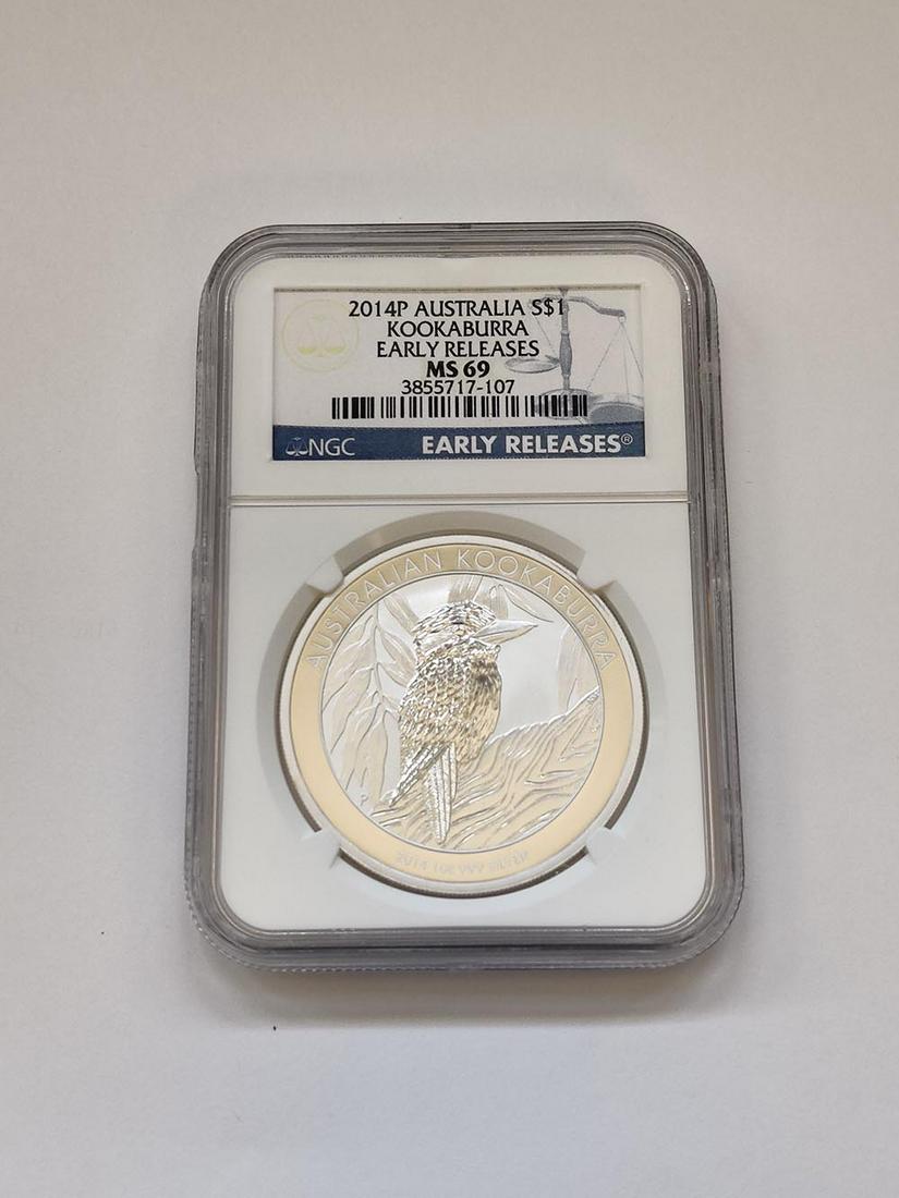 2014P Australian $1 Kookaburra Early Releases MS 69 NGC: 2014P Australian $1 Kookaburra Early Releases MS 69 NGC (ER) -- 2014P Australian $1 Kookaburra Early Releases MS 69 NGC (ER) #PAPPS73478