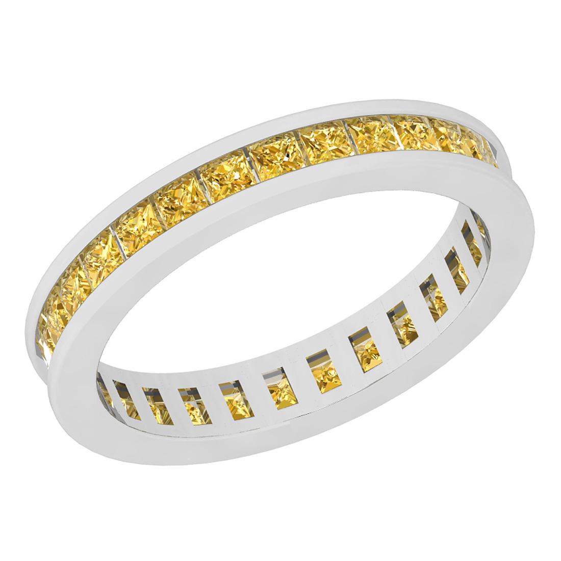 0.98 Ctw i2/i3 Treated Fancy Yellow Diamond 14K White G: 0.98 Ctw i2/i3 Treated Fancy Yellow Diamond 14K White Gold Eternity Band Ring -- Center Diamond Weight : 0.98 Ctw ( Round cut) Center Diamond Color : Treated Fancy Yellow Dimaond Center Clarity : i2/i