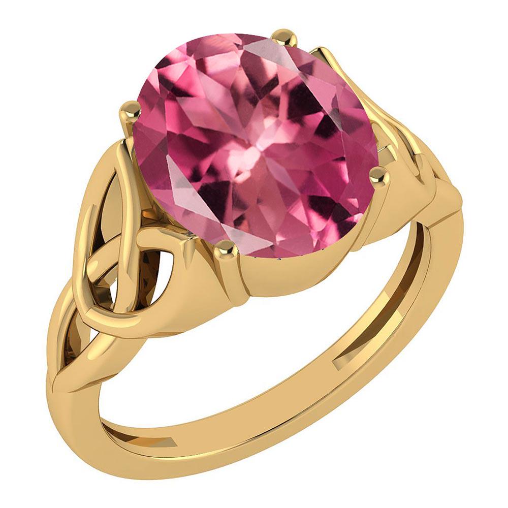 Certified 2.50 Ctw Pink Touramline 14K Yellow Gold Soli: Certified 2.50 Ctw Pink Touramline 14K Yellow Gold Solitaire Ring -- Center Stone Weight Approx ; 2.50 Ctw (1 Pcs Oval) Center Stone Color: Pink Touramline Center Stone Setting ; Prong Metal Weight : 