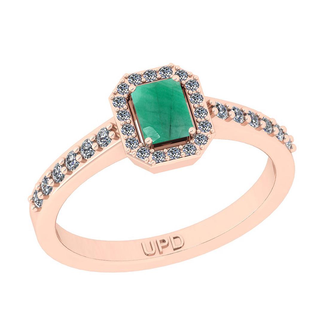 0.77 Ctw SI2/I1 Emerald And Diamond 14K Rose Gold Engag: 0.77 Ctw SI2/I1 Emerald And Diamond 14K Rose Gold Engagement Ring -- Center Stone Weight : 0.50 Ctw ( Emerald Cut) Center Stone Color :-Emerald Stone Setting : Prong Side Stone Weight Of Ctw 0.27 Ctw