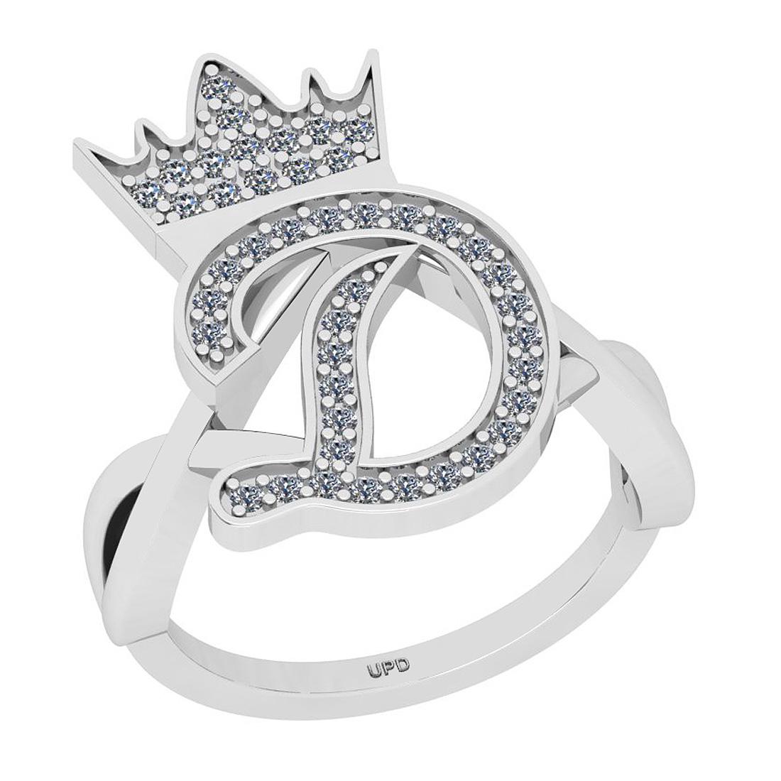 Certified 0.34 Ctw I2/I3 Diamond 14K White Gold (D) Alp: Certified 0.34 Ctw I2/I3 Diamond 14K White Gold (D) Alphabet Ring -- Center Diamond Approx Weight: 0.34 Ctw (Round Cut) Center Color: J-K Center Stone Clarity: I2/I3 Center Stone Setting: Prong Metal 