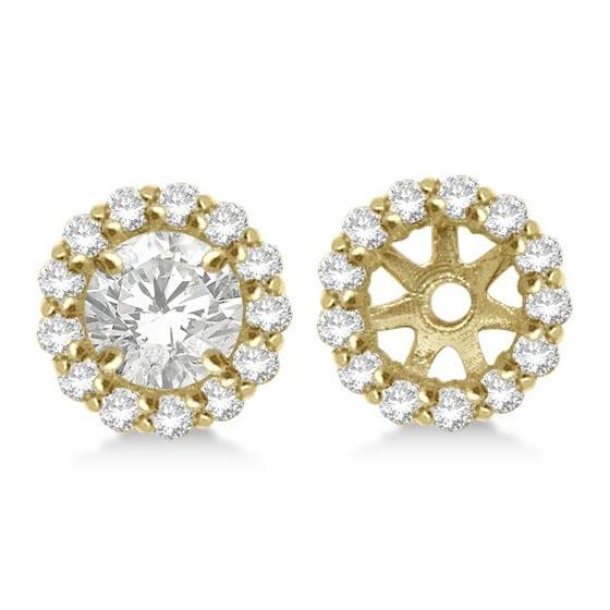 Round Diamond Earring Jackets for 5mm Studs 14K Yellow: Round Diamond Earring Jackets for 5mm Studs 14K Yellow Gold 0.50ctw -- CENTER STONE; Diamond CENTER STONE CLARITY; SI CENTER STONE COLOR; J-K CENTER STONE SETTING; Prong SIDE STONE CLARITY; SIDE STONE