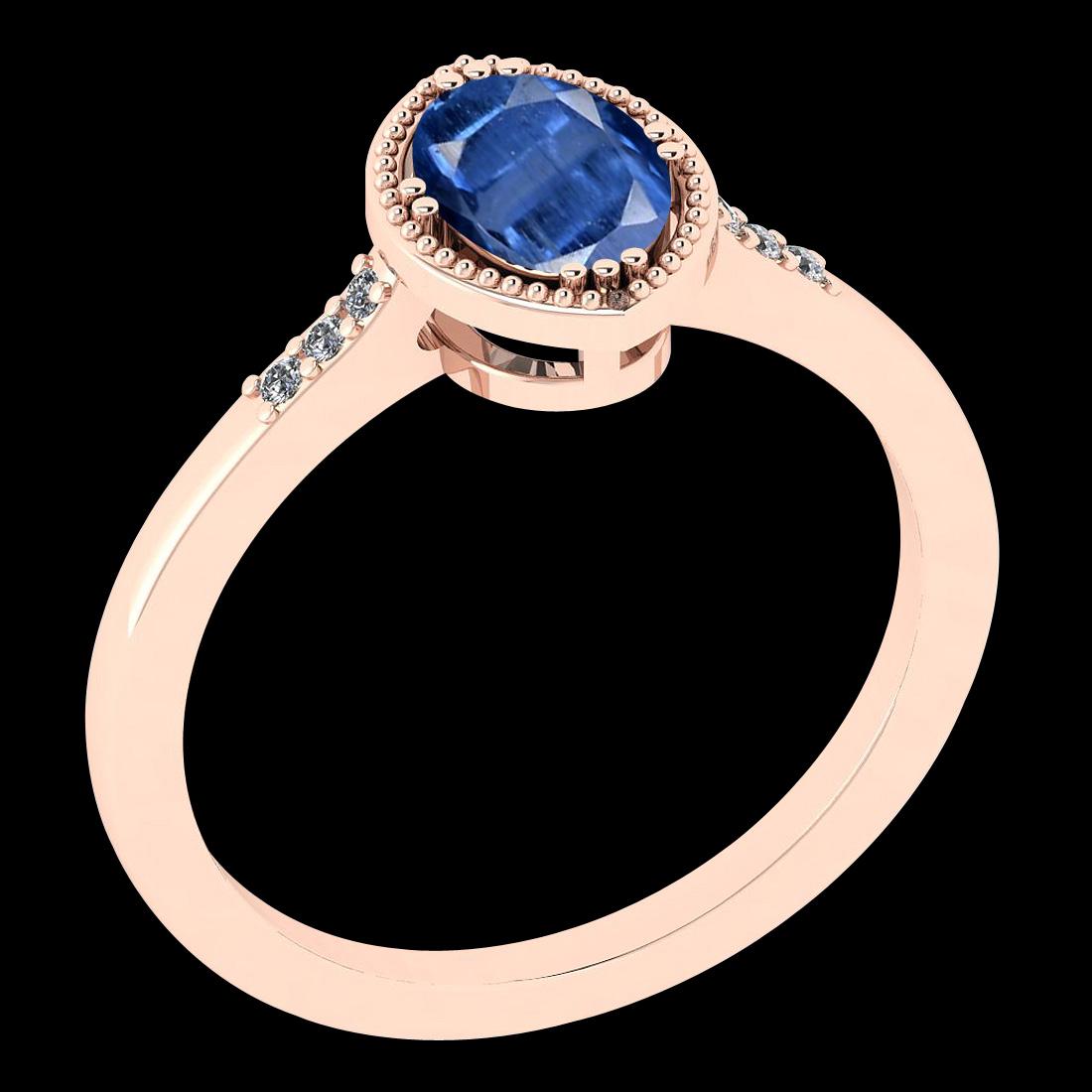 Certfied 0.54 Ctw Kyanite And Diamond I1/I2 10k Rose Go: Certfied 0.54 Ctw Kyanite And Diamond I1/I2 10k Rose Gold Anniversary Ring -- Color Stone Weight : 0.50 Ctw (1psc Oval) Center Stone Color : Kyanite Center Stone Setting : Prong Side Stone Weight Of C
