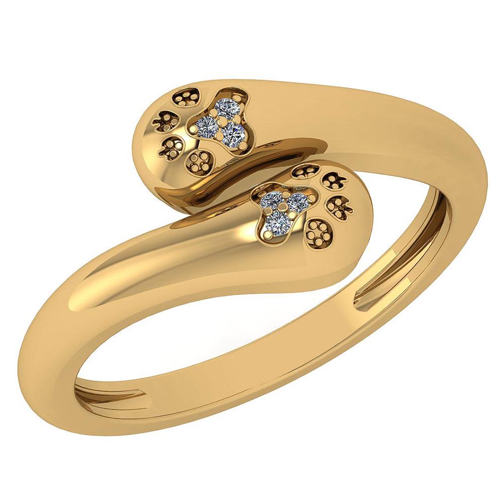 Certified 0.03 Ctw Diamond VS/SI1 Puppy Paw Ring 14K Ye: Certified 0.03 Ctw Diamond VS/SI1 Puppy Paw Ring 14K Yellow Gold Made In USA -- Diamond Stone Approx Weight: 0.03 Ctw (6 Pcs Round) Stone Color: White G-H Diamond Stone Clarity: VS/SI1 Stone Setting: 