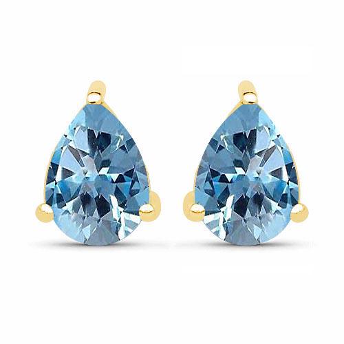 4.50 CTW Genuine Blue Topaz And 14K Yellow Gold Earring: 4.50 CTW Genuine Blue Topaz And 14K Yellow Gold Earrings -- Certified 4.50 CTW Genuine Blue Topaz And 14K Yellow Gold Earrings Center Stone 4.50 CTW Pear Center Stone Clarity:SI1-SI2 Center Stone Colo
