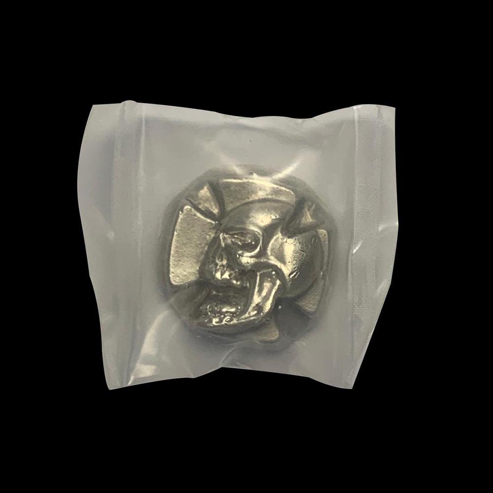 3 oz Silver Iron Skull on Cross Bison Bullion: 3 oz Silver Iron Skull on Cross Bison Bullion -- 3 oz Silver Iron Skull on Cross Bison Bullion #PAPPS87019