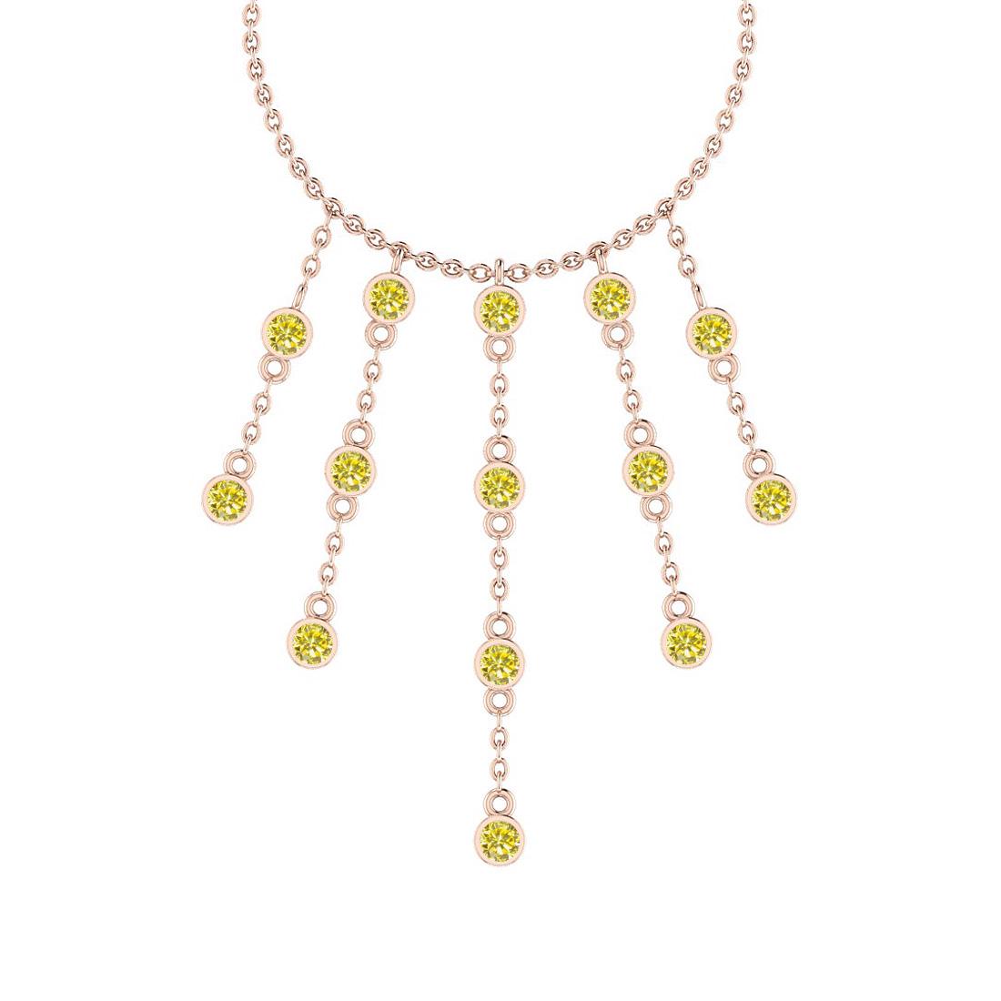 1.12 Ctw i2/i3 Treated Fancy Yellow Diamond 14K Rose Go: 1.12 Ctw i2/i3 Treated Fancy Yellow Diamond 14K Rose Gold Yard Necklace -- Center Diamond Weight : 1.12 Ctw (Round Cut) Center Diamond Color :-Treated Fancy Yellow Diamond Center Clarity : i2/i3 Stone