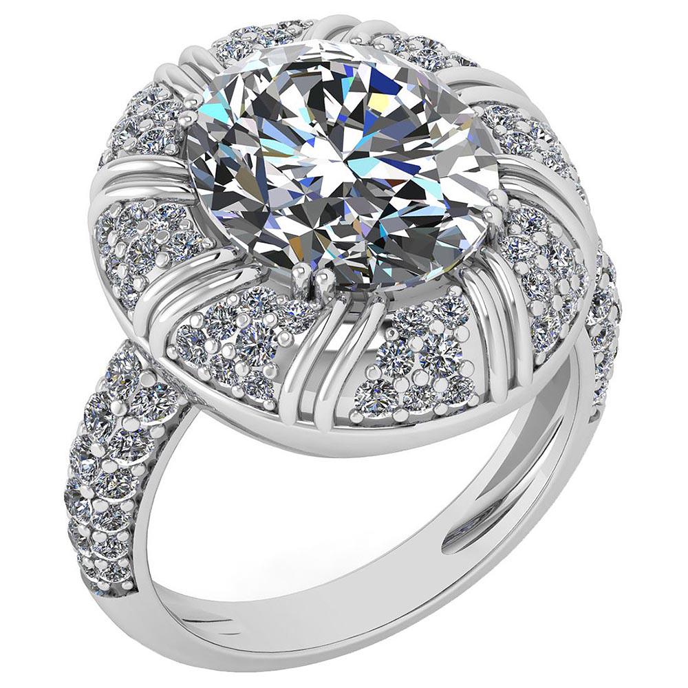 Certified 3.11 Ctw Diamond VS/I1 Halo Ring For 14K Whit: Certified 3.11 Ctw Diamond VS/I1 Halo Ring For 14K White Gold -- Center Stone Weight ; 2.00 Ctw (1 Pcs Oval) Stone Color: White G-H Diamond Stone Clarity: I1/I2 Color Stone Setting ; Prong Side Stone 