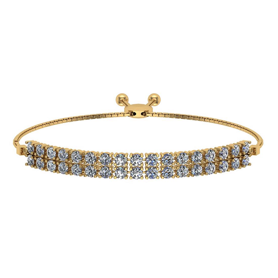 0.54 Ctw SI2/I1 Diamond 14K Yellow Gold Slide Bracelet: 0.54 Ctw SI2/I1 Diamond 14K Yellow Gold Slide Bracelet -- Center Diamond Weight : 0.54 Ctw (Round Cut) Center Diamond Color :- J-K Center Clarity : SI2/I1 Stone Setting : Prong Metal Weight : Approx 5