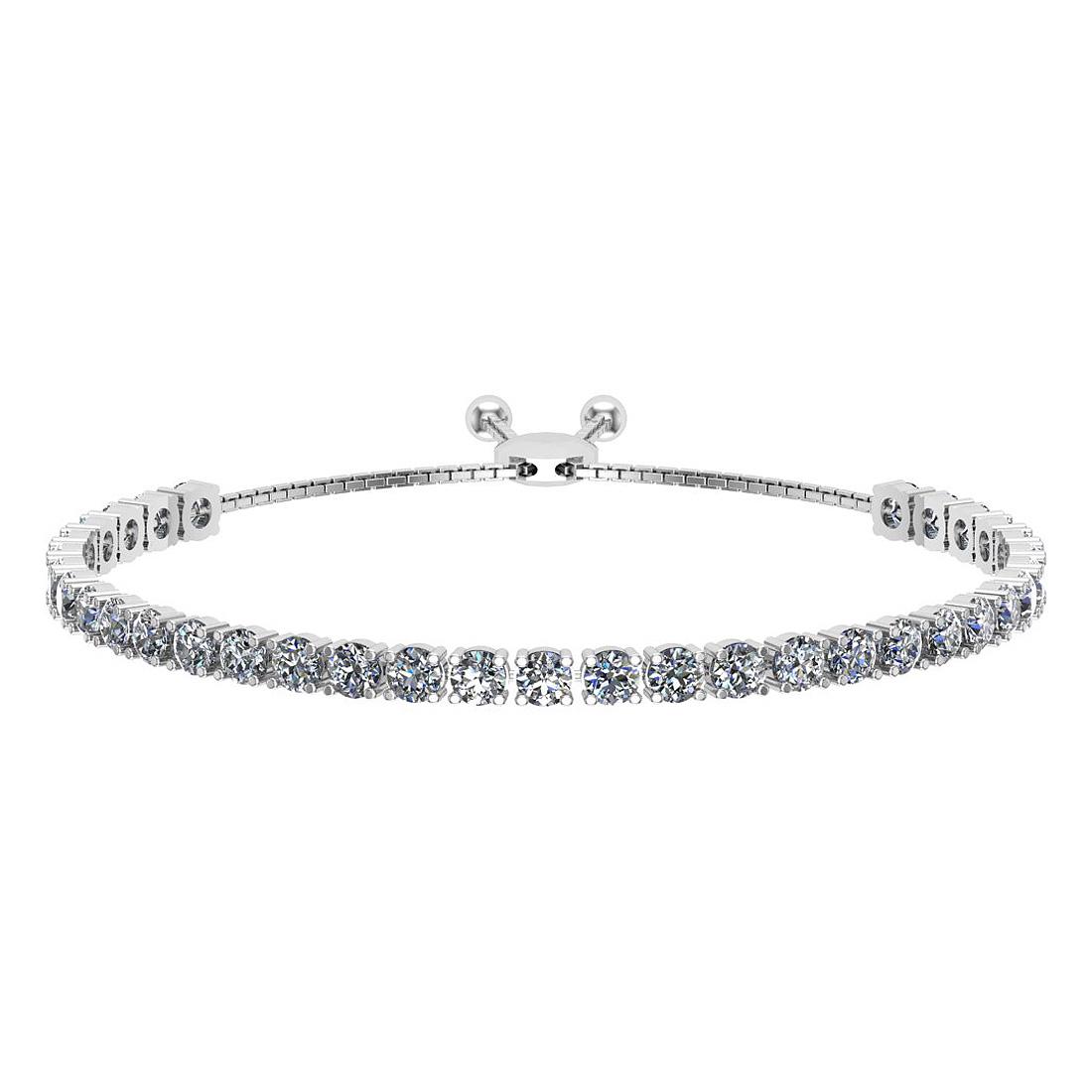 1.66 Ctw SI2/I1 Diamond 14K White Gold Slide Bracelet: 1.66 Ctw SI2/I1 Diamond 14K White Gold Slide Bracelet -- Center Diamond Weight : 1.66 Ctw (Round Cut) Center Diamond Color :- J-K Center Clarity : SI2/I1 Stone Setting : Prong Metal Weight : Approx 7.