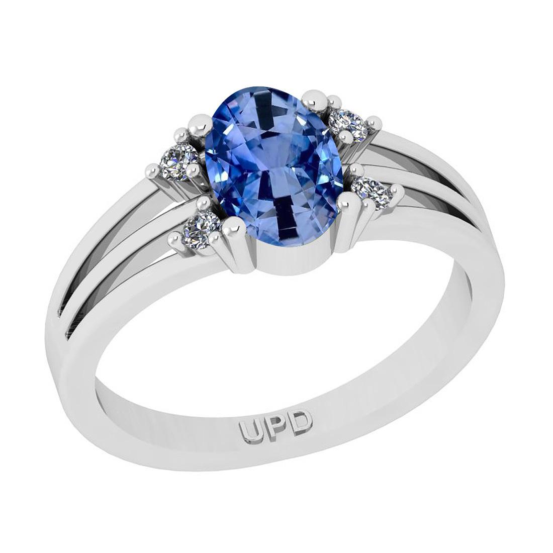1.35 Ctw I2/I3 sapphire And Diamond 14K White Gold Prom: 1.35 Ctw I2/I3 sapphire And Diamond 14K White Gold Promises Ring -- Center Stone Weight : 1.25 Ctw ( Oval Cut) Center Stone Color :- sapphire Stone Setting : Prong Side Stone Weight Of Ctw 0.10 Ctw Si