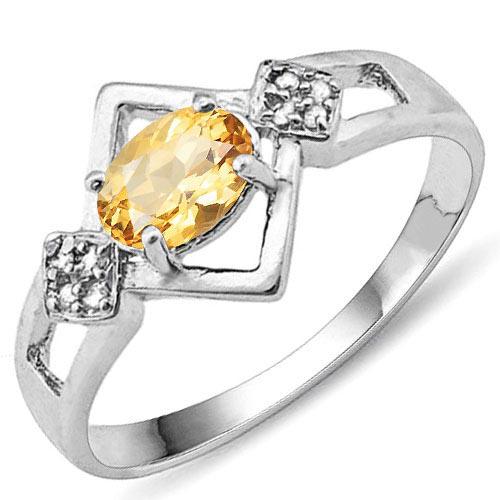 Certified 1.10 Ctw. Genuine Citrine And Diamond 14K Whi: Certified 1.10 Ctw. Genuine Citrine And Diamond 14K White Gold Ring -- Center Stone 1.02 Ctw. Round Center Stone Clarity:SI1-SI2 Center Stone Color : Genuine Citrine Center Stone Setting ;Prong Side S