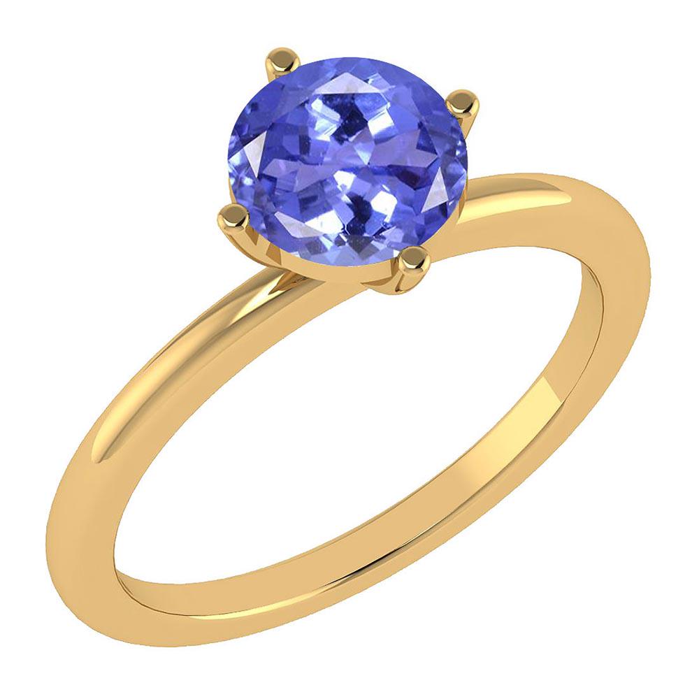 Certified 1.25 Ctw Tanzanite Ladies Fashion 14K yellow: Certified 1.25 Ctw Tanzanite Ladies Fashion 14K yellow Gold Solitaire Ring MADE IN USA -- Center Stone Weight ; 1.25 Ctw (1 Pcs Round) Center Stone Color: Tanzanite Center Stone Setting ; Prong Metal 