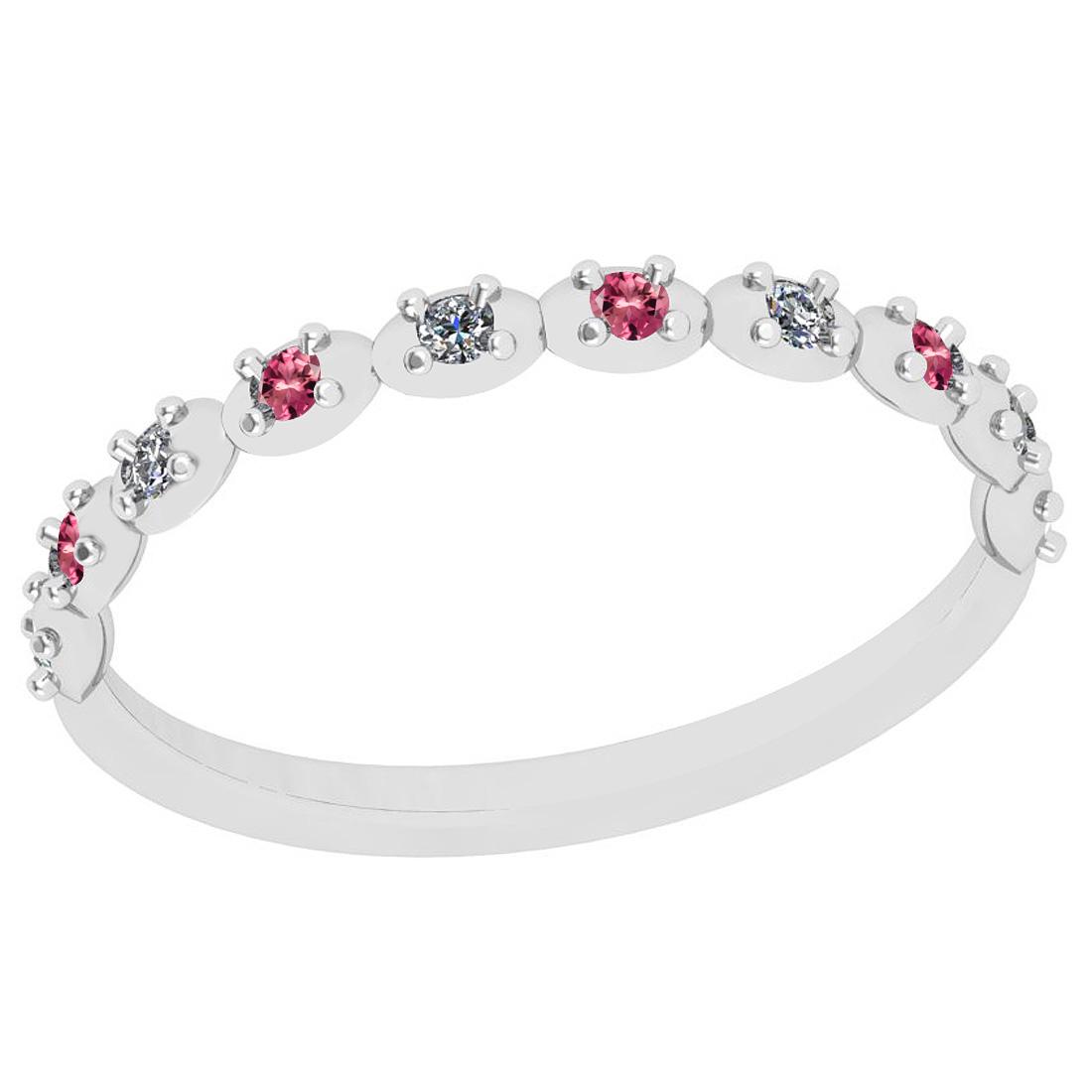 Certified 0.05 Ctw Pink Tourmaline 14k White Gold Promi: Certified 0.05 Ctw Pink Tourmaline 14k White Gold Promise Band -- Center Stone Weight ; 0.02 Ctw (4 Pcs Round) Center Stone Color: Pink Tourmaline Center Stone Setting ;Channel Side Stone (1.mm 6 Pcs 