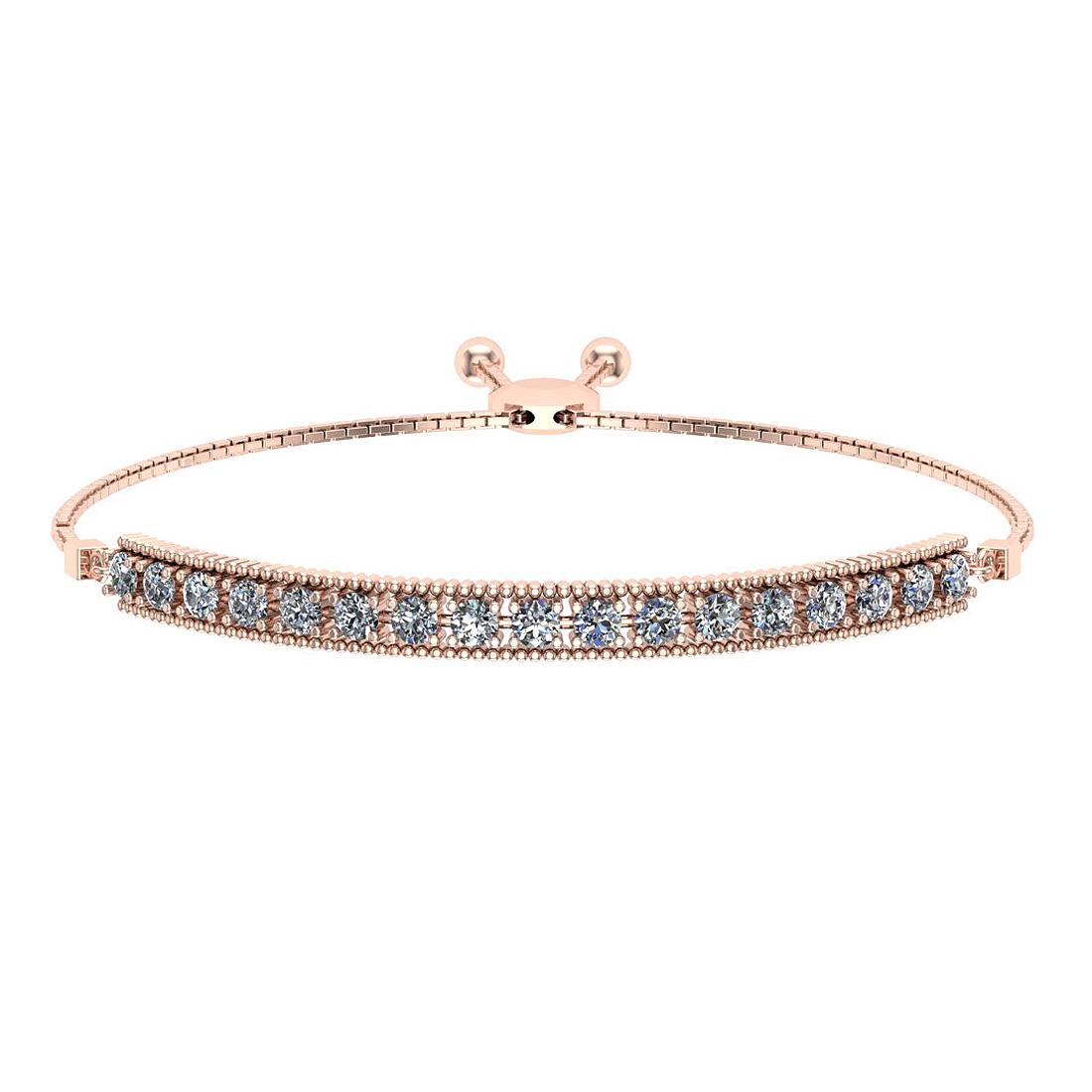 0.50 Ctw SI2/I1 Diamond 14K Rose Gold Slide Bracelet: 0.50 Ctw SI2/I1 Diamond 14K Rose Gold Slide Bracelet -- Center Diamond Weight : 0.50 Ctw (Round Cut) Center Diamond Color :- J-K Center Clarity : SI2/I1 Stone Setting : Prong Metal Weight : Approx 6.2